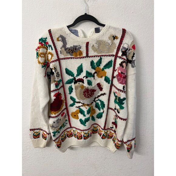 Signature By Northern Isles Knitted Sweater With Bird & Fruit women size xL - Picture 1 of 6